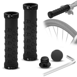 Bicycle Grips Non-Slip Personalised Bicycle Handlebar with Aluminium Lock, Handlebar Grips Bicycle for Diameter 22 mm Handlebar Scooter Mountain Bike Road Bike MTB (A)