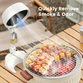 Portable Range Hood for Cooking，Portable Range Hood Exhaust Fan，Portable Exhaust Fan Filtering Fumes with Low Noise for Kitchen，Indoor BBQ，RV Kitchen and Maintenance Workbench