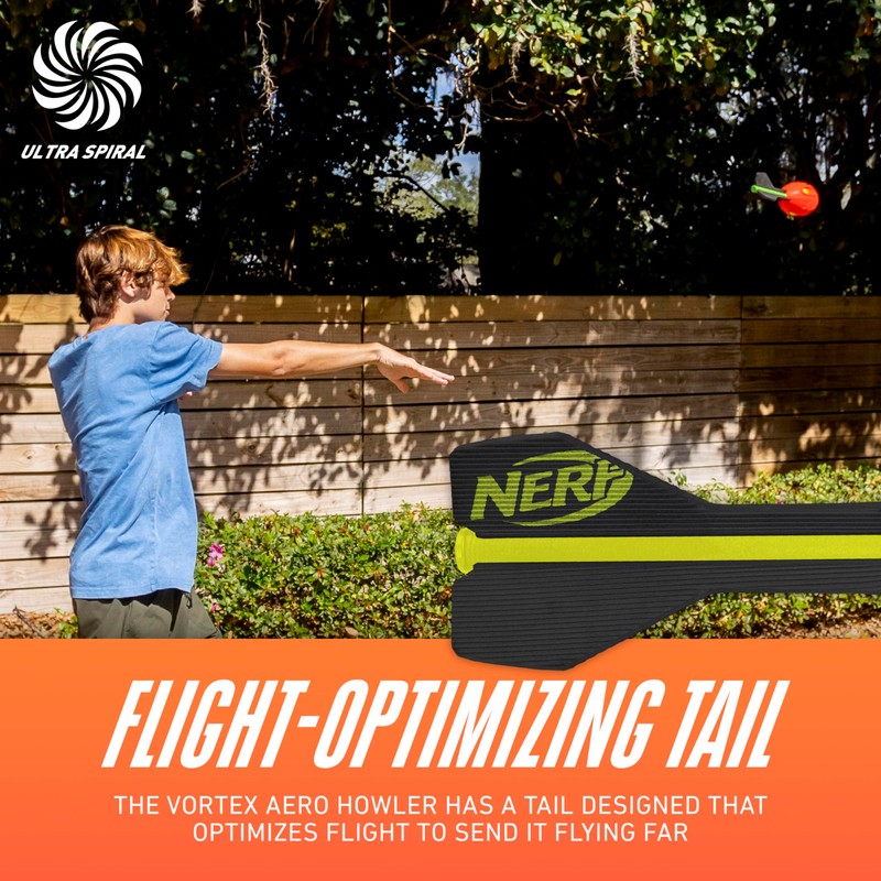 Nerf Vortex Aero Howler Foam Ball, Classic Long-Distance Football, Flight-Optimizing