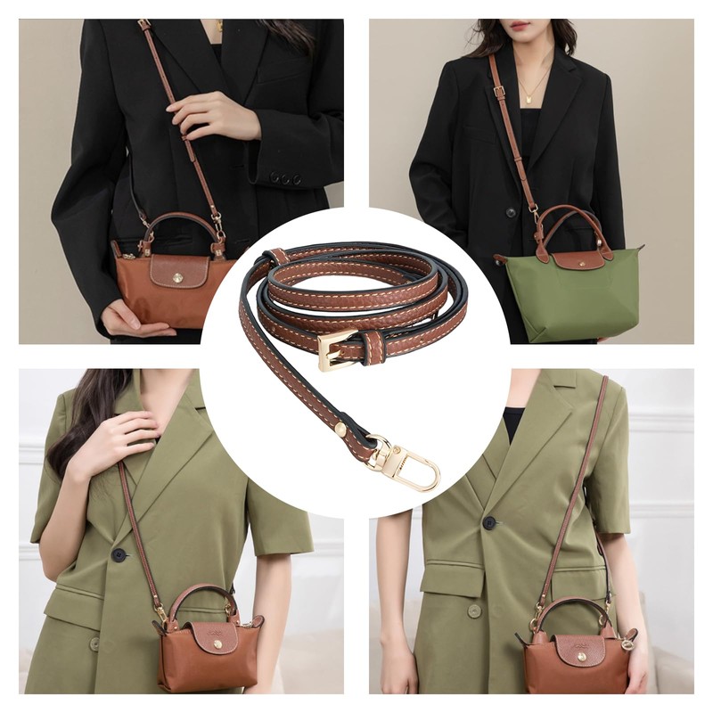 SHYSBV Longchamp Women's Leather Adjustable Shoulder Strap with Organiser -