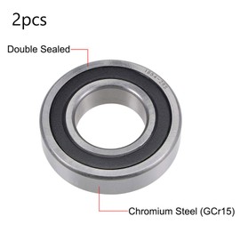 TOP-VIGOR 2Pcs 99502H-2RS Deep Groove Ball Bearings, Z2 5/8 Inch x 1-3/8 Inch x 11mm Double Sealed Industrial Bearings, Chrome Steel Skateboard Bearings for Electrical Instrument Equipment