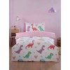 Rapport home Dino Daisy Kids Microfibre Duvet Cover Set Toddler