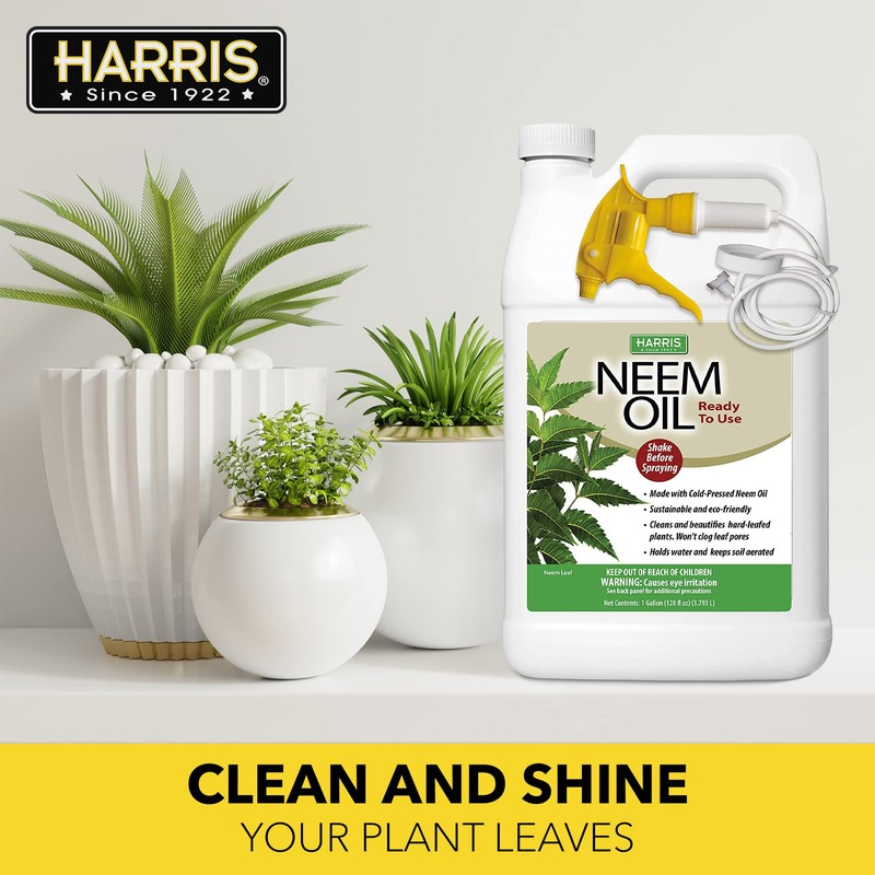 HARRIS Neem Oil Spray for Plants, Cold Pressed Ready to