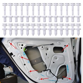 Middrivr 30PCS Car Door Panel Retainer Clips, GM Door Panel Clips 1/4" Hole Size Nylon Bumper Fastener Rivet Clips Replacement for GMC Truck Chevy, Replaces #15960325