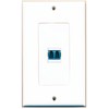 RiteAV 1 Port LC Fiber Singlemode Duplex Wall Plate OVERSIZED