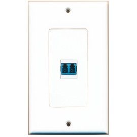 RiteAV 1 Port LC Fiber Singlemode Duplex Wall Plate OVERSIZED Jumbo MIDI