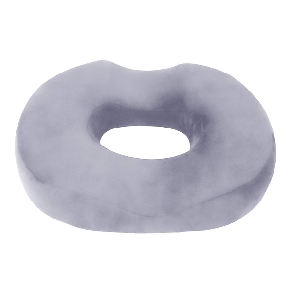 Donut Pillow Seat Cushion Orthopedic Design| Tailbone & Coccyx Memory Foam Pillow | Relieve Pain and Pressure for Hemorrhoid, Pregnancy Post Natal, Surgery, Sciatica (Grey)