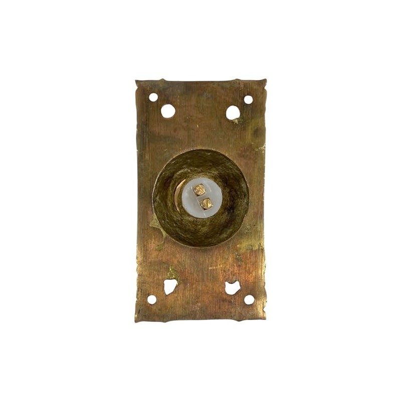 Electric Victorian Replica Push Button Doorbell (Brass)