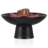 PRETYZOOM Black Ceramic Fruit Bowl, 4.9'' Round Pedestal Bowl Food