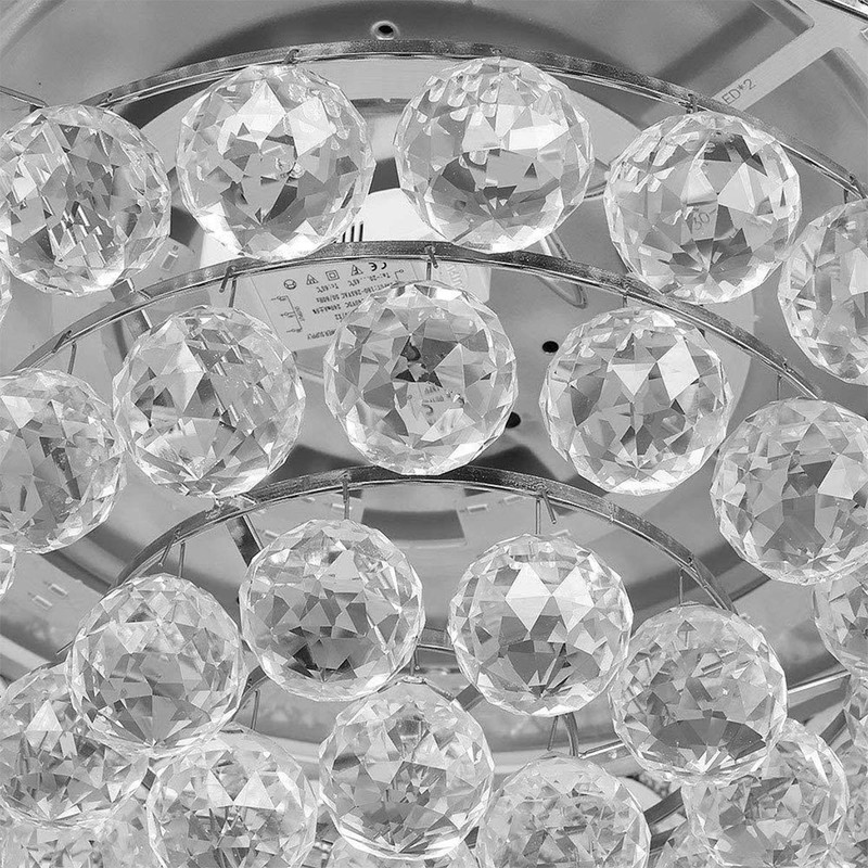 Crystal Chandelier Fan with Light, 42" Modern Fandelier Ceiling Fan