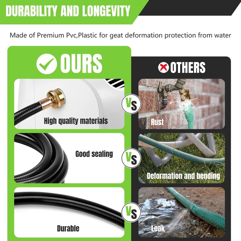 13FT Dehumidifier Drain Hose 3/4" FHT,Leakproof Dehumidifier Hose with Rustproof