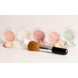 5 pc SET (FAIR 1) WITH BRUSH Mineral Makeup Matte Foundation Kit Full Size Sheer Powder Bare Face Cover