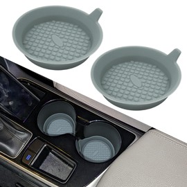 HQRNYP 2PCS Car Cup Holder Coaster, Automotive Cup Holders, Silicone Non-Slip Vehicle Cup Holder Insert Coaster, Car Accessories Waterproof Sift-Proof Spill Holders for SUV Sedan Truck (Dark Gray)