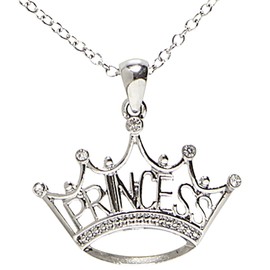 Widmann 46759 - Halskette, mit Prinzessinnenkrone, Schmuck, Kostümaccessoire, Märchenprinzessin, Mottoparty, Karneval