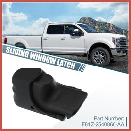 ACROPIX Rear Manual Sliding Window Lock Latch for Ford F250 F350 Super Duty 1999-2010 Rear Back Window Latch Replace F81Z-2540860-AA for 7C3Z-25422B30-B Window Assy Black Car Parts