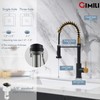 GIMILI Black and Gold Kitchen Faucet with Pull Down Sprayer