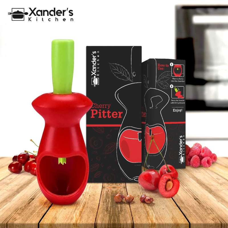 Xander’s Kitchen Cherry Pitter – Manual Cherry Pitter Tool –
