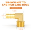 GASHER Brass Hose Barb Reducer 90 Degree Elbow 3/8" NPT