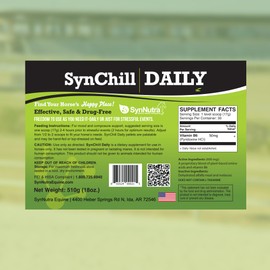 SynNutra Equine SynChill 100% Natural & Nutritional Supplement, Lab Proven Results, Designed for Focus & Performance, Approved by Olympians and Veterinarians, Daily Pellets -30 Servings, Made in USA