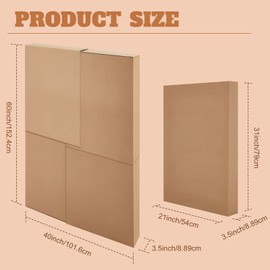 Ireer 2 Sets Picture Mirror Moving Boxes Large 40" x 60" x 3 1/2" Mirror Box Adjustable Flat Screen TV Boxes for Moving Framed Art Shipping Boxes Kraft Cardboard Corrugated Packaging Box for Packing