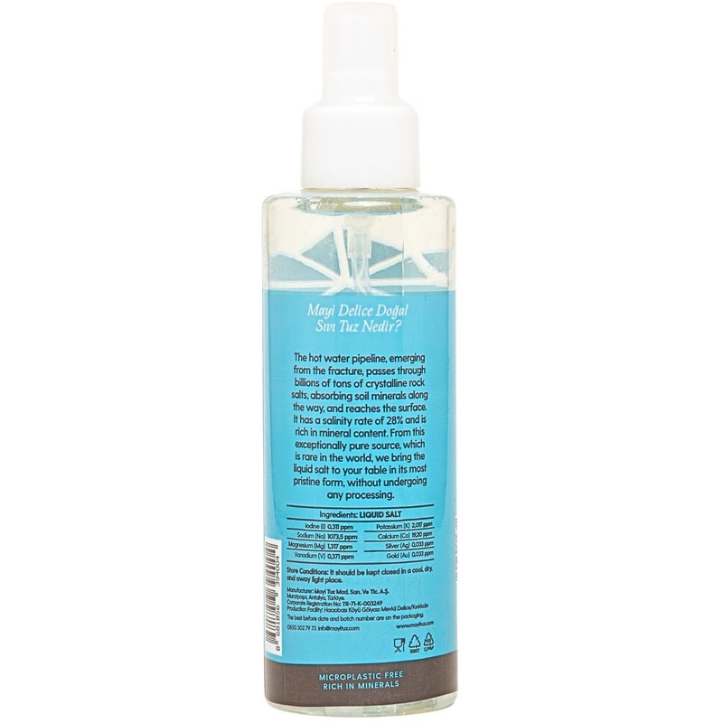 MAYİ Liquid Spring Salt Spray for Food - Kosher, Microplastic-Free,