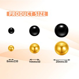 ORIKASO 300Pcs Vase Filler Black Brightgold No Hole Faux Pearl Beads for Vase Filling Decorations, Candle Centerpieces, Wedding Centerpieces, Home Party Decor (8/14/20mm)