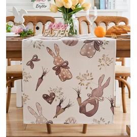 Vorysum Table Runner Modern Easter Spring Rabbit Easter Table Runner Easter Eggs Table Runner Easter Bunny Table Decoration Easter Decoration Spring Decoration Table Decoration for Dining Room 40 x