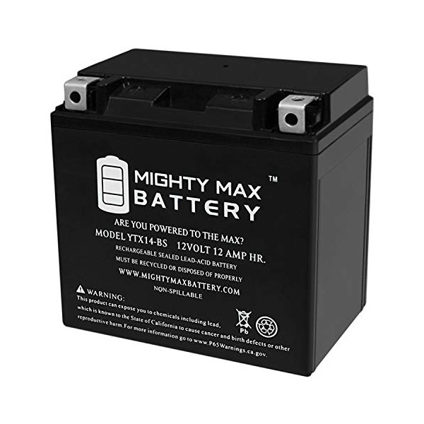 Mighty Max Battery YTX14-BS - 12V 12AH 200 CCA - SLA Battery Brand Product