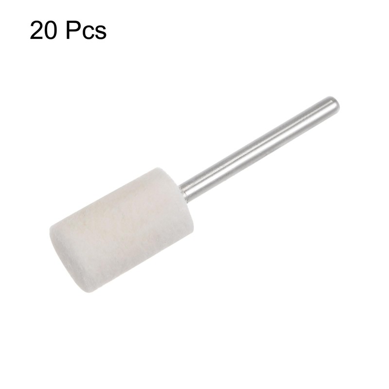 sourcing map 20pcs Wool Felt Mounted Mandrel Points 10mm Head
