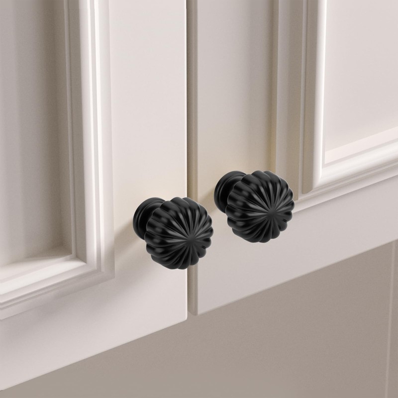 goldenwarm 10 Pack Black Cabinet Knobs Black Drawer Knobs, Single
