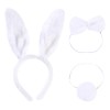 UUYYEO 3 Pcs Easter Bunny Ears and Tail Set Rabbit