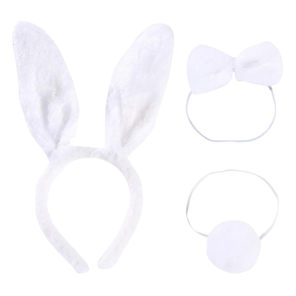 UUYYEO 3 Pcs Easter Bunny Ears and Tail Set Rabbit