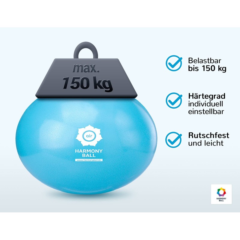 HARMONY BALL® Air Pilates Ball & Exercise Ball Phthalate-Free (Aqua