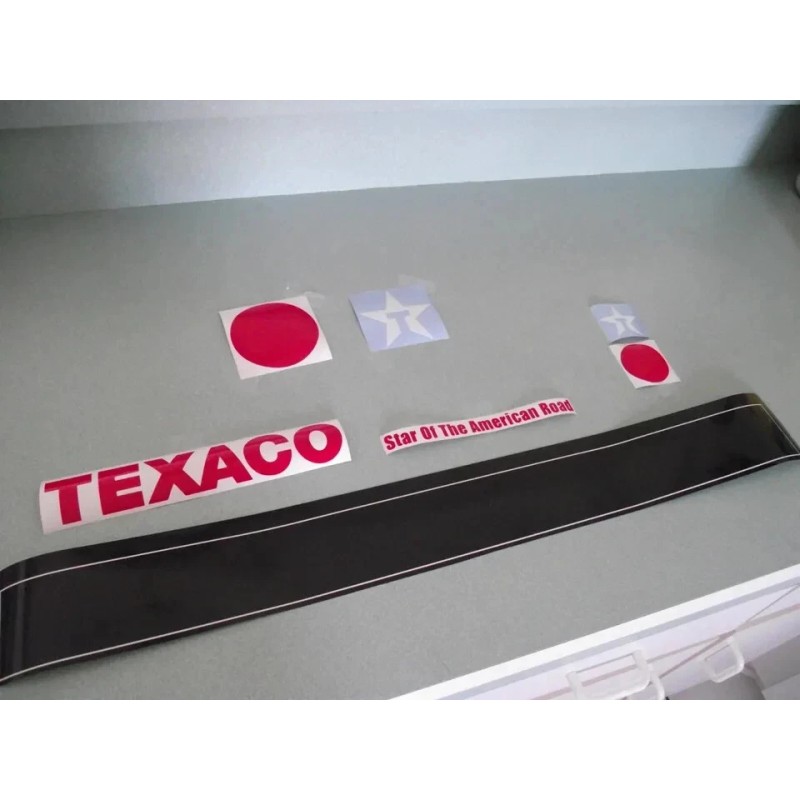 TAMIYA 1/14 SCALE TEXACO TANKER VINYL DIE CUT DECAL SET