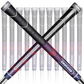 Geoleap ACE-R Golf Grips Set of 13- Back Rib Improved Control，Multi Compound Rubber and Cord Hybrid Golf Club Grips, Standard/Mdisize, 7 Colors Optional. (Navy Blue Red, Standard)