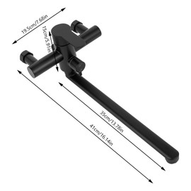 Wall Mount Kitchen Sink Faucet Black Commercial Faucet Wall Mounted Utility Sink Faucet with 360° Rotating 13.78inch Outlet Arm and Sprayer for Laundry Restaurant