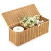 Sumnacon Wicker Storage Basket with Lid, Rectangular Narrow Baskets for
