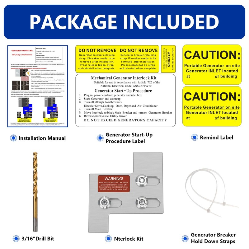 BFLCTGCF Generator Interlock Kit Compatible with General Electric GE 150