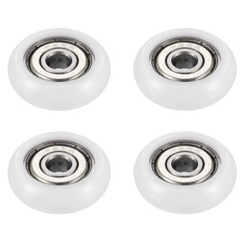 PATIKIL Nylon Pulley Wheel, 8x26x6mm 4 Pcs Ball Bearing Guide Roller Idler Pulley for Furniture Hardware Accessories and Sliding Door Window, White