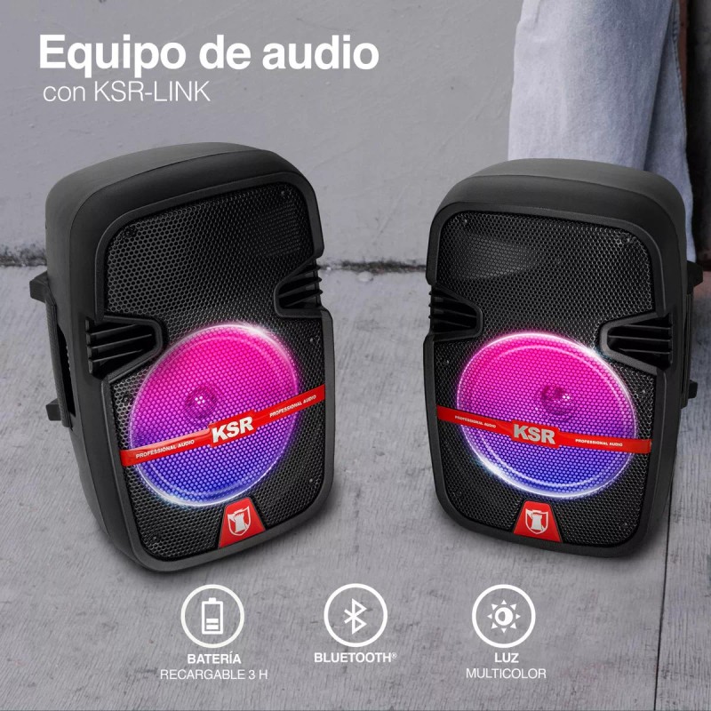 Kaiser Sistema Bafles Par De Bocinas 8 Ksr Bluetooth Recargable