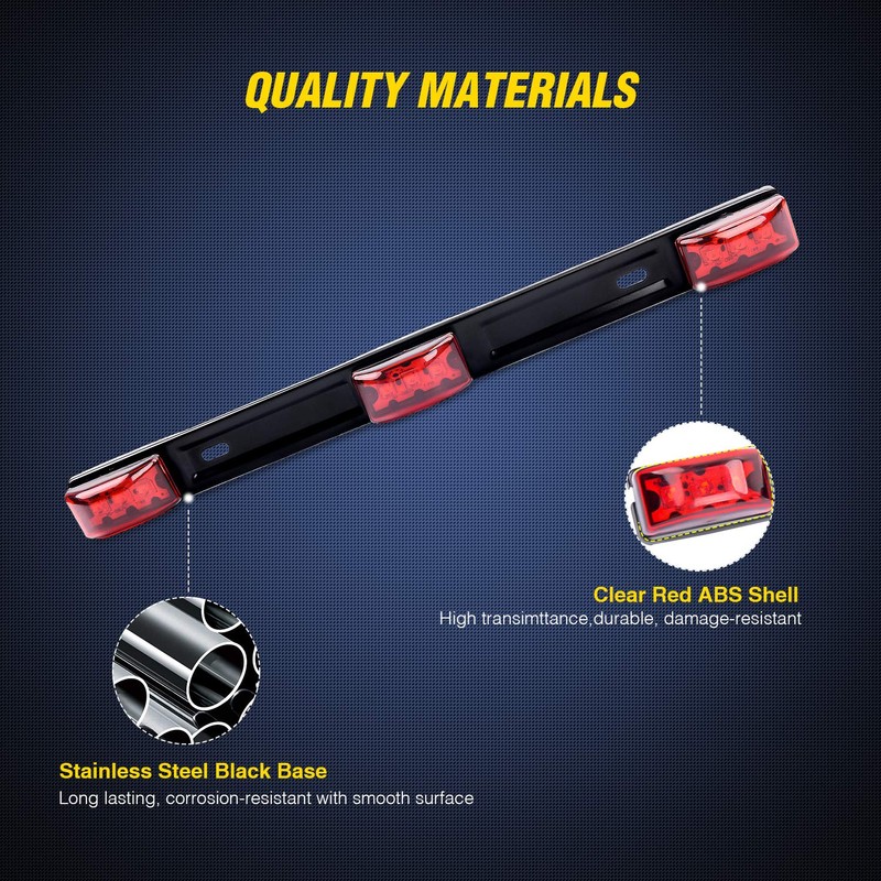 Nilight TL-11 1PC Red 9 LED ID Bar Marker Tail