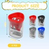 4 Pcs Pencil Sharpener with Container, Compact Handheld Pencil Sharpeners,