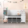 GAOMON Kids Reading Nook Bench with Bookshelf, Kids Bookcase and