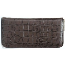 Feng Shui Feng Shui Increase Money Luck Crocodile, High Quality, Genuine Leather, Large Capacity, Long Wallet, Round Zipper, Gift Box Included, Braun