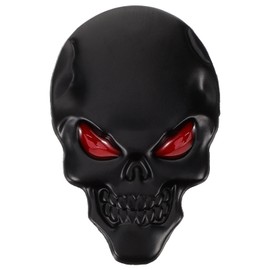 Skull Metal Sticker Bat Car Logo Badge Emblem Decoration Sticker (Black) for Motorcycles, Cars and More