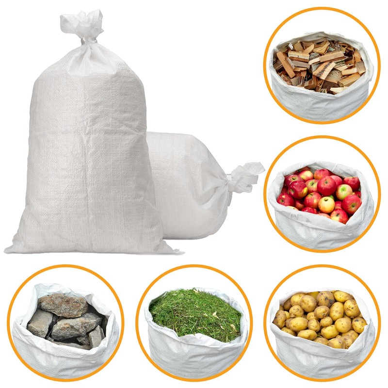 15 Pack Woven Rubble Sacks - Heavy Duty Polypropylene Woven