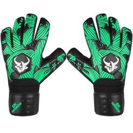 Soccer Goalkeeper Gloves Extreme Strong Control and Grip with Finger Protection High Performance Pro-Level Goalie Glove Anti-Slip Latex Palm Breathable comfortable for Kids Youth Adult (Green, 6)