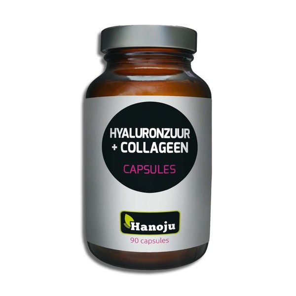 Hanoju 90 Capsules Hyaluronic Acid 100 mg + Collagen 250 mg - Collagen Gives Different Organs and Tissues Their Strength and Elasticity