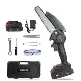 Mini Chainsaw - Brushless Motor 1000W, Electric Chainsaw Cordless with Auto Oiler-System, 3000mAh Battery, Knob Instantly Adjusts Chain Tightness, Small Chainsaw for Cut Wood, Tree Trimming:_Upgraded Set *2 Batteries