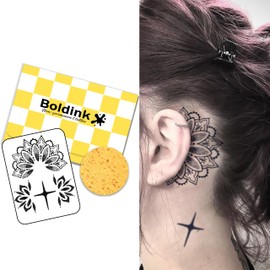 Boldink Temporary Tattoos, semi permanent tattoos, 15-day long lasting tattoo sticker, waterproof and anti-reflective, unique design(Mandala pattern)